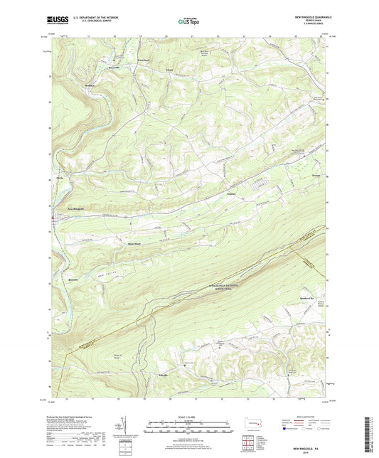 New Ringgold Pennsylvania US Topo Map Image