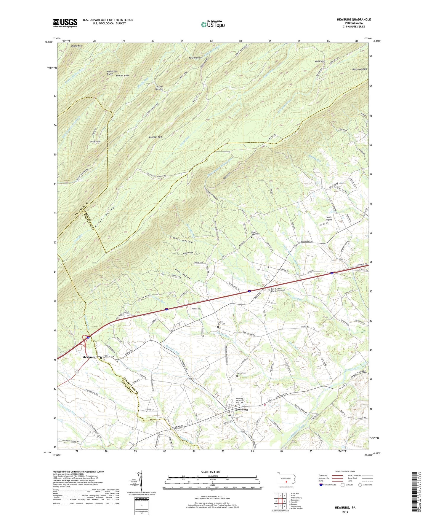 Newburg Pennsylvania US Topo Map Image