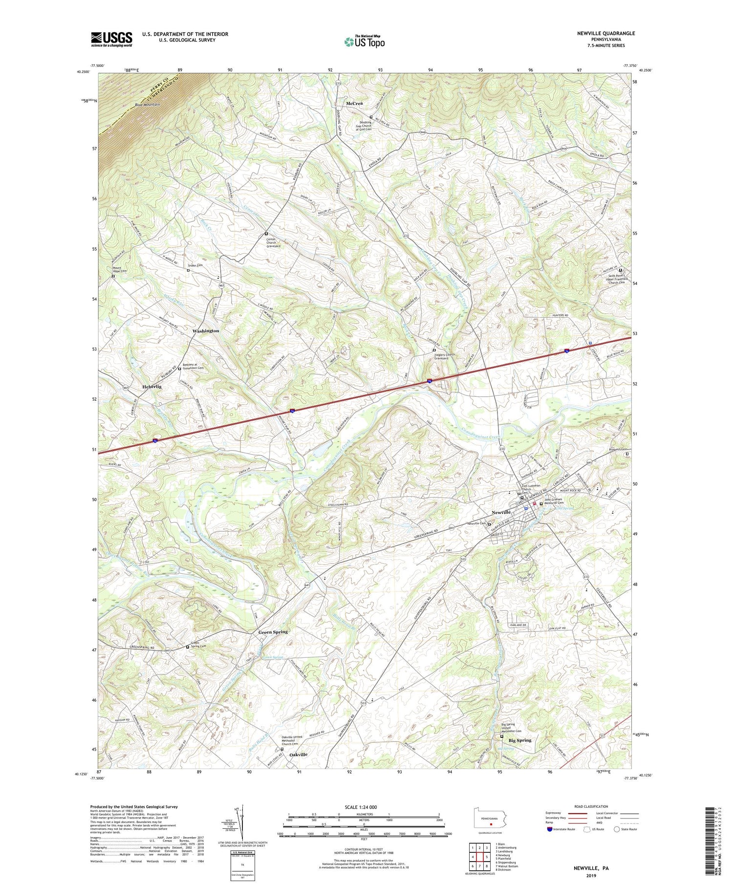 Newville Pennsylvania US Topo Map Image
