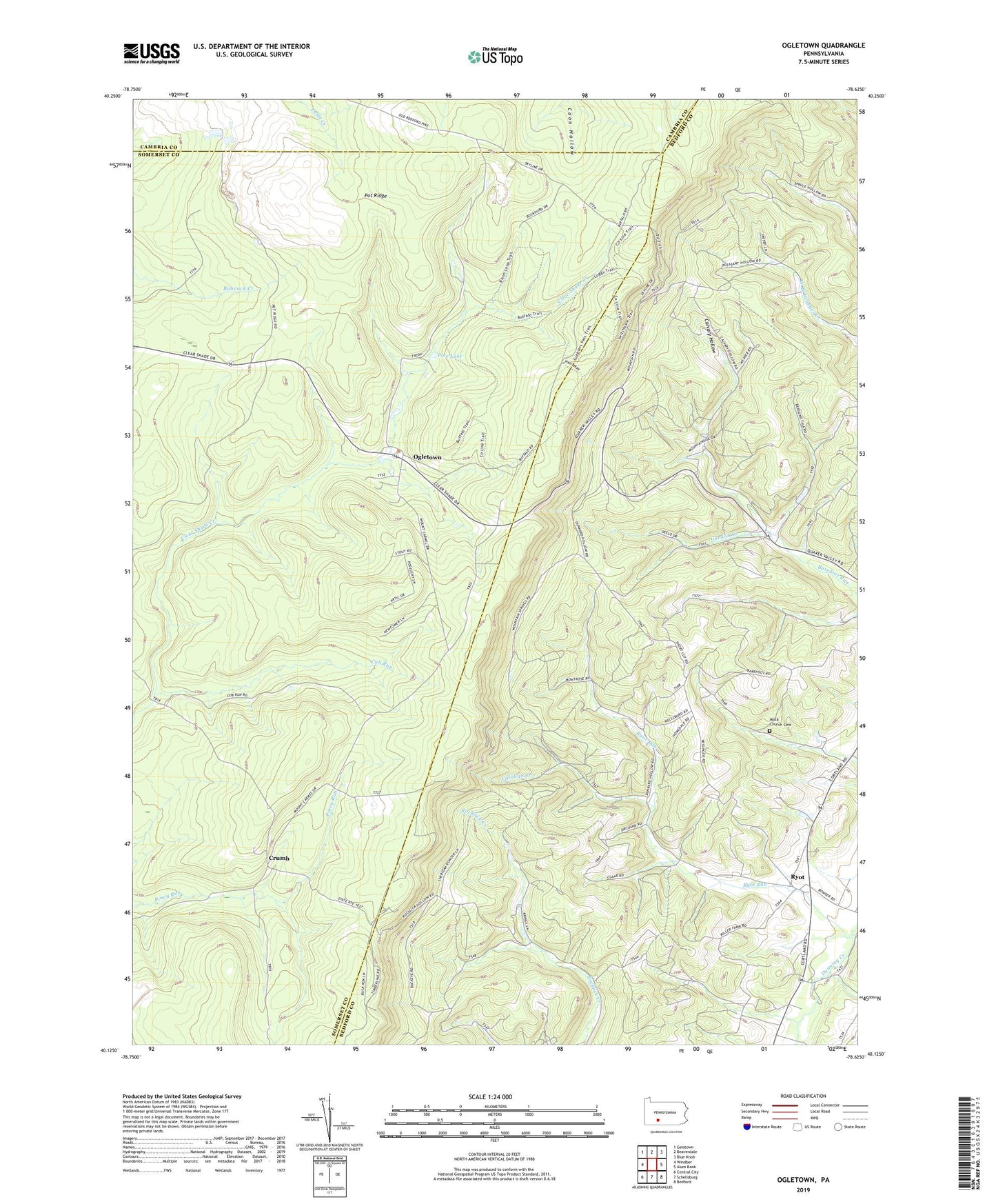 Ogletown Pennsylvania US Topo Map Image