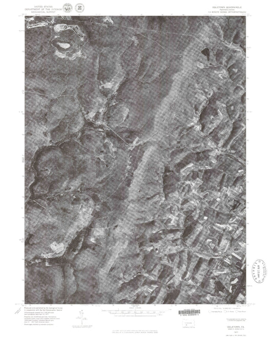 Classic USGS Ogletown Pennsylvania 7.5'x7.5' Topo Map Image