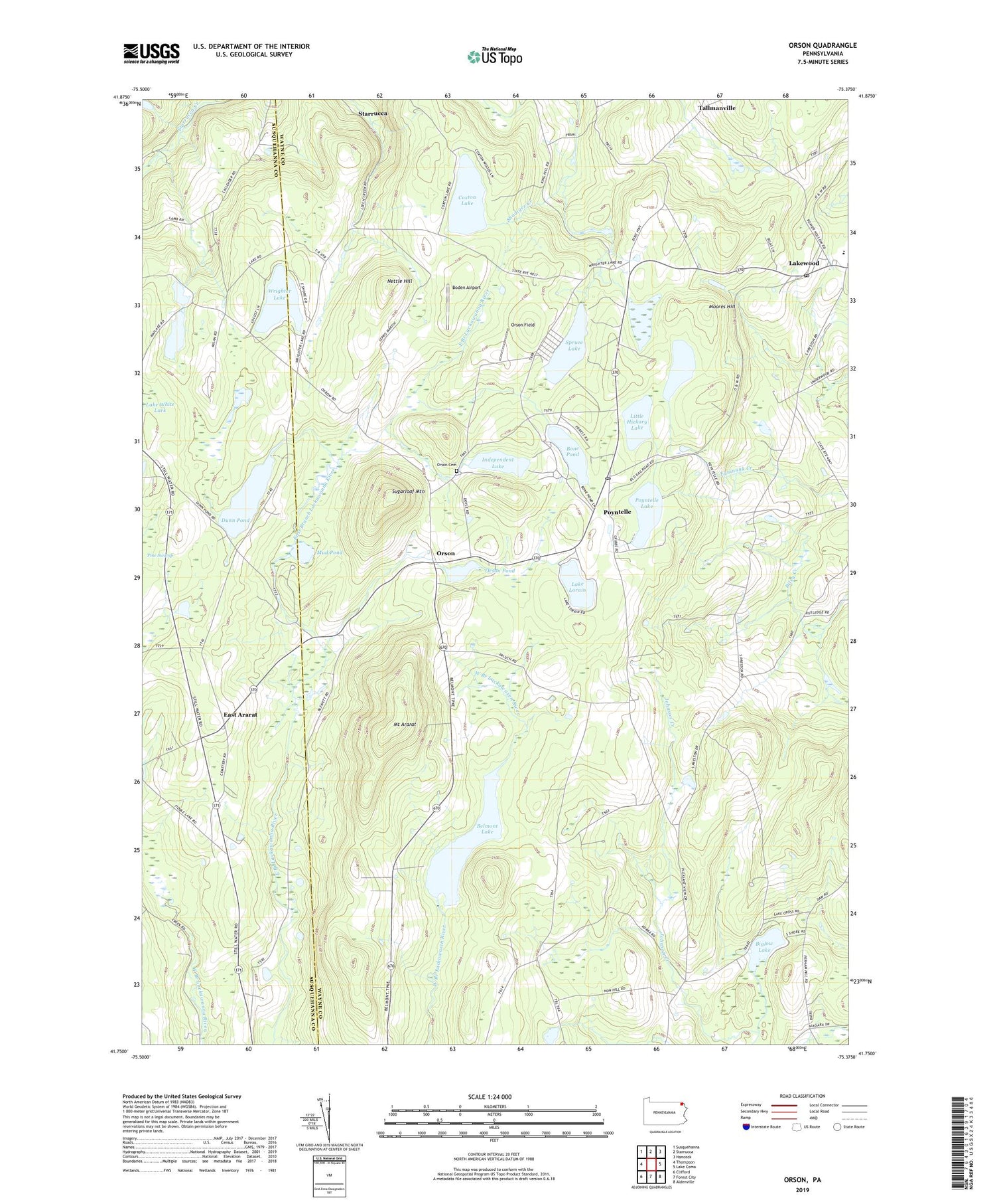 Orson Pennsylvania US Topo Map Image