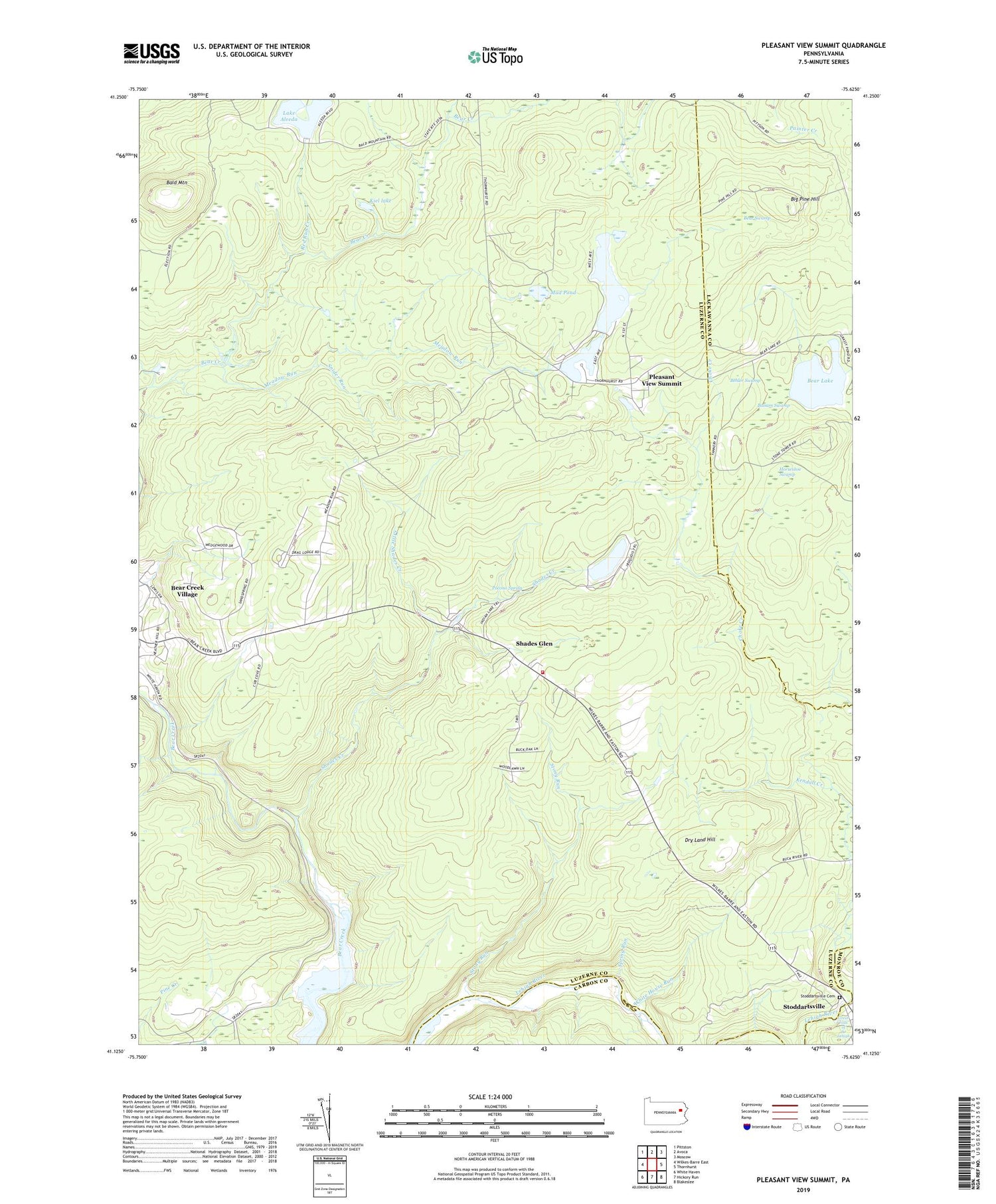 Pleasant View Summit Pennsylvania US Topo Map Image