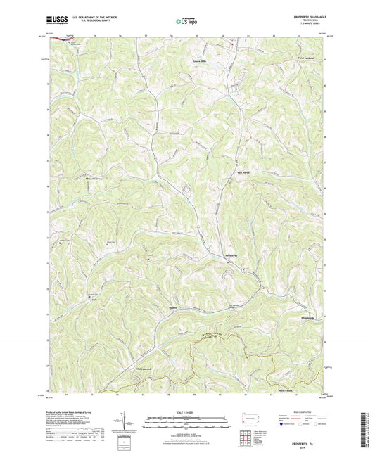 Prosperity Pennsylvania US Topo Map Image