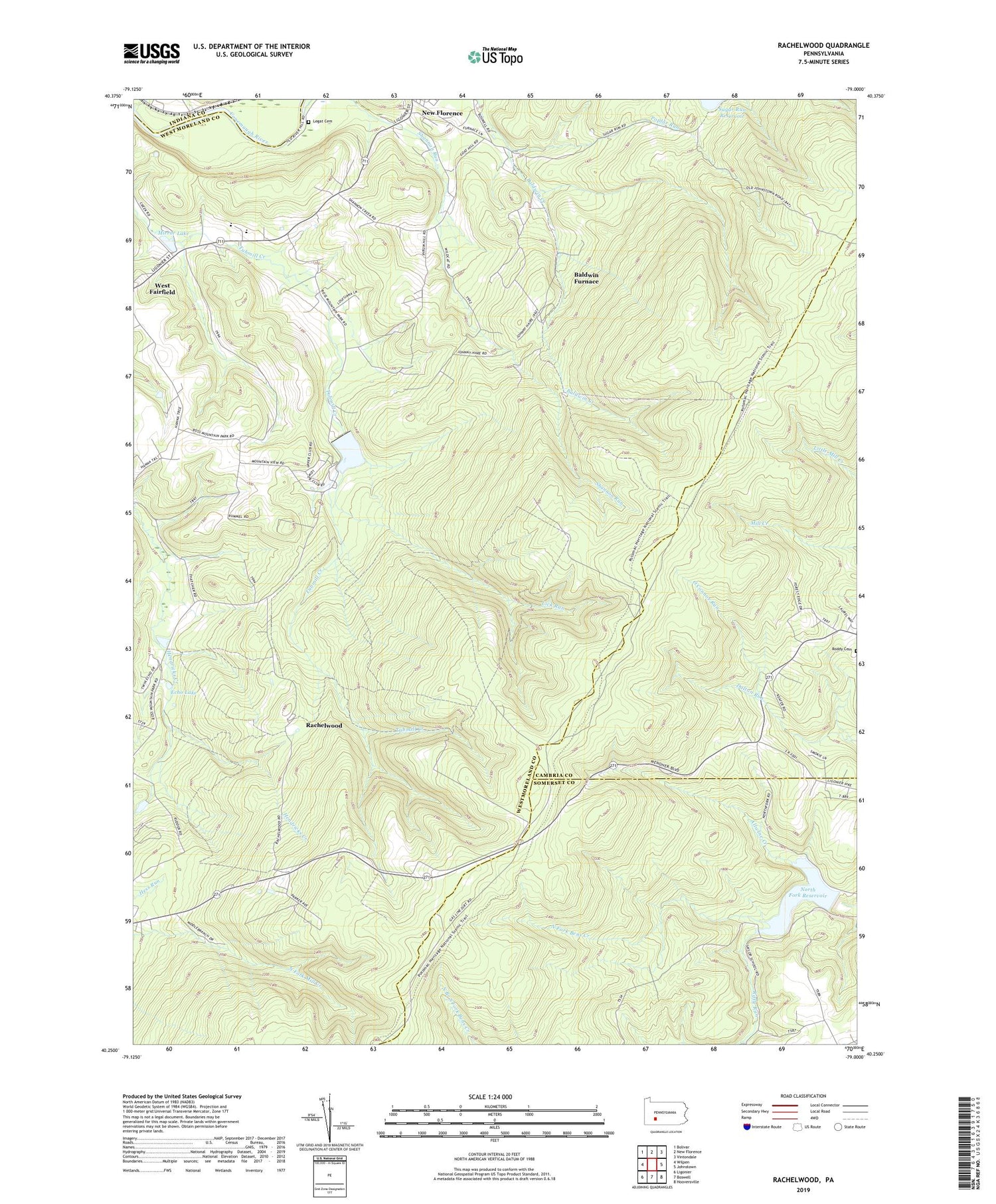 Rachelwood Pennsylvania US Topo Map Image