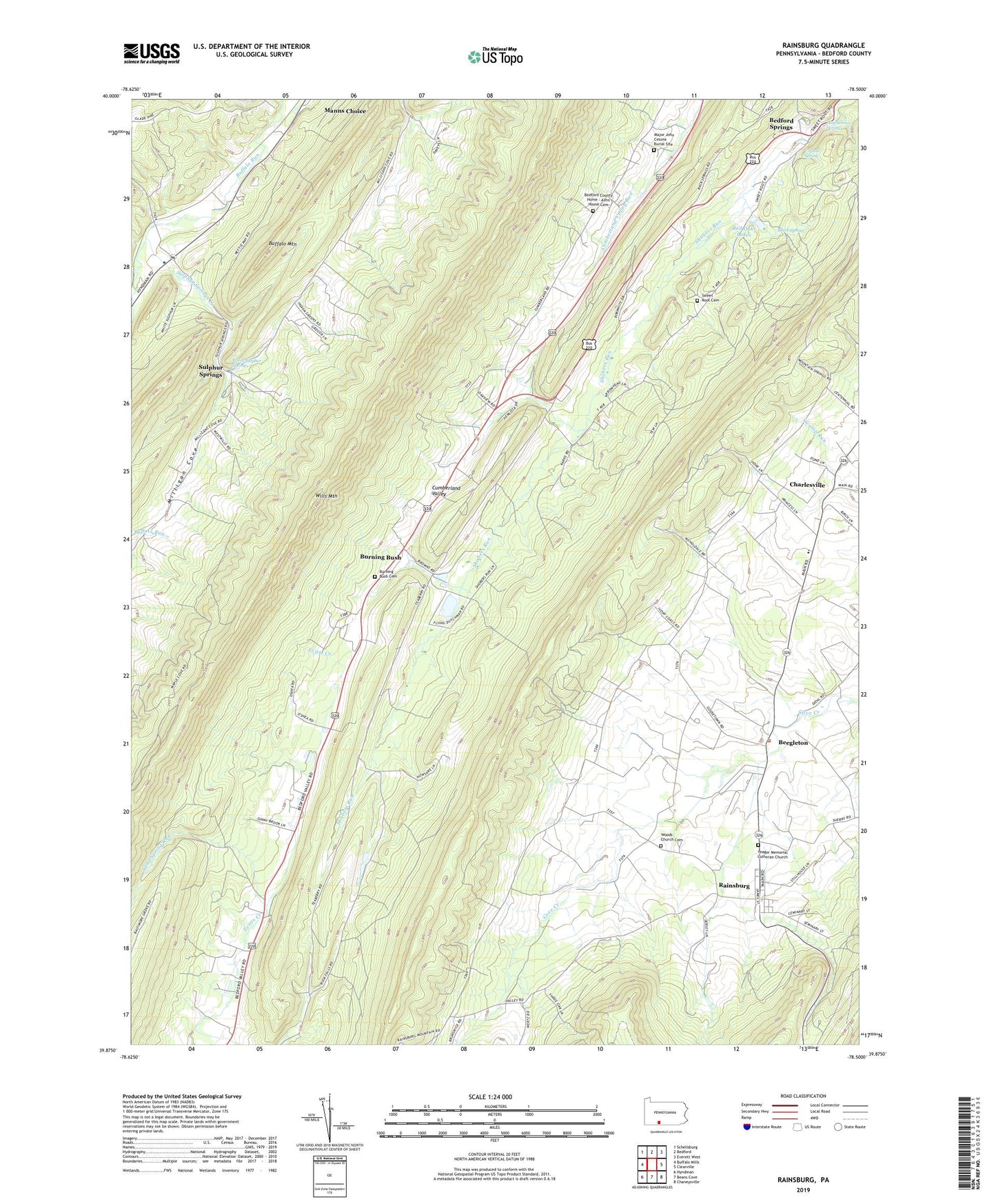 Rainsburg Pennsylvania US Topo Map Image
