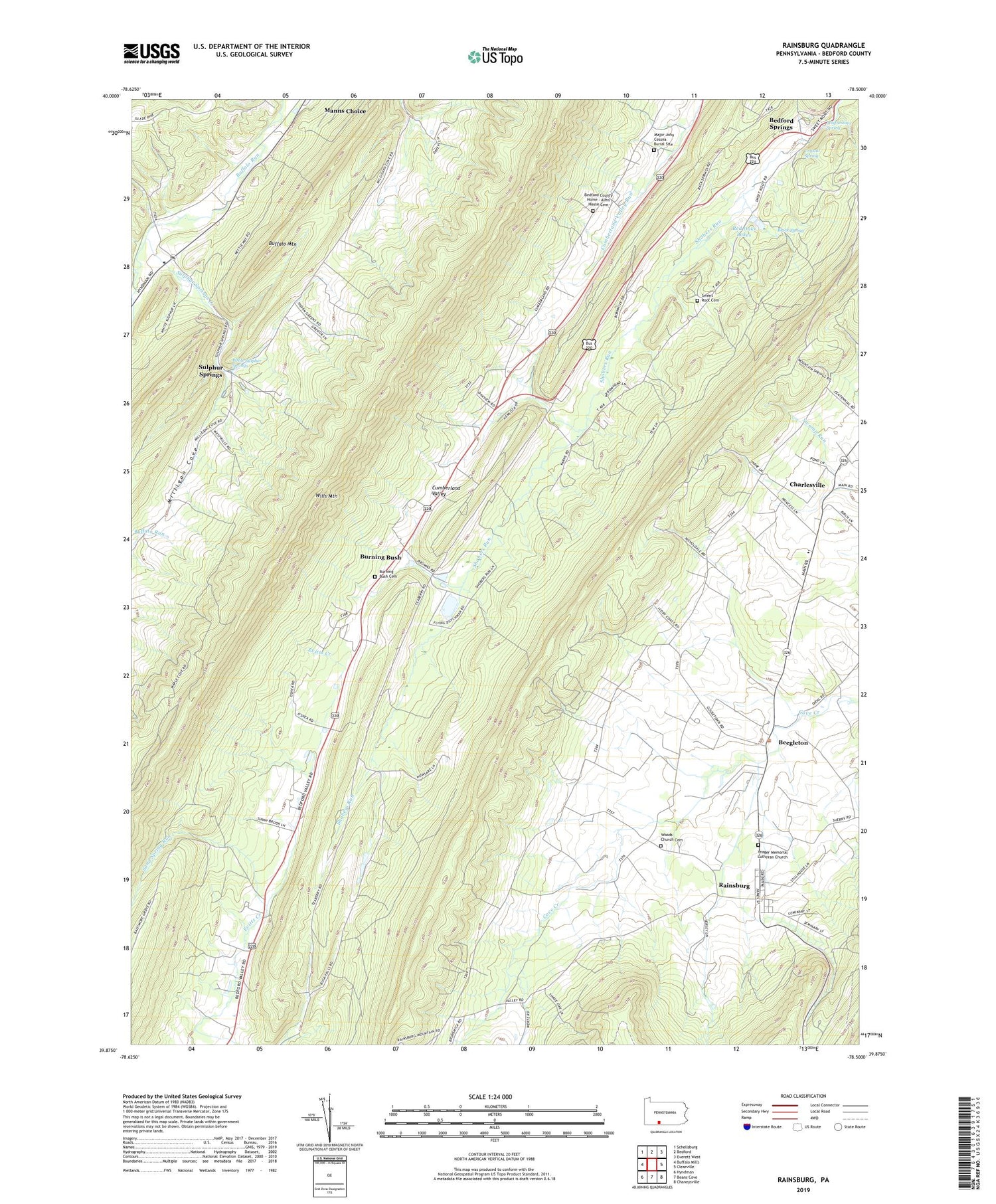 Rainsburg Pennsylvania US Topo Map Image