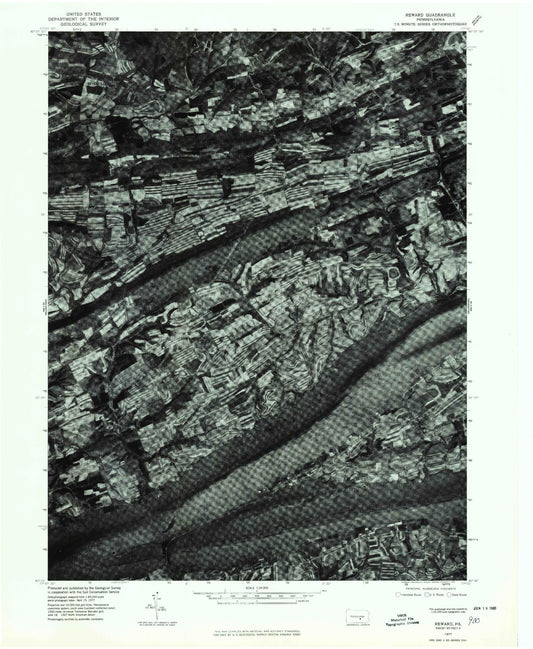Classic USGS Reward Pennsylvania 7.5'x7.5' Topo Map Image