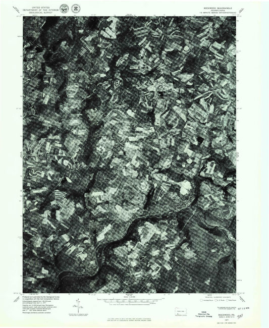 Classic USGS Rockwood Pennsylvania 7.5'x7.5' Topo Map Image