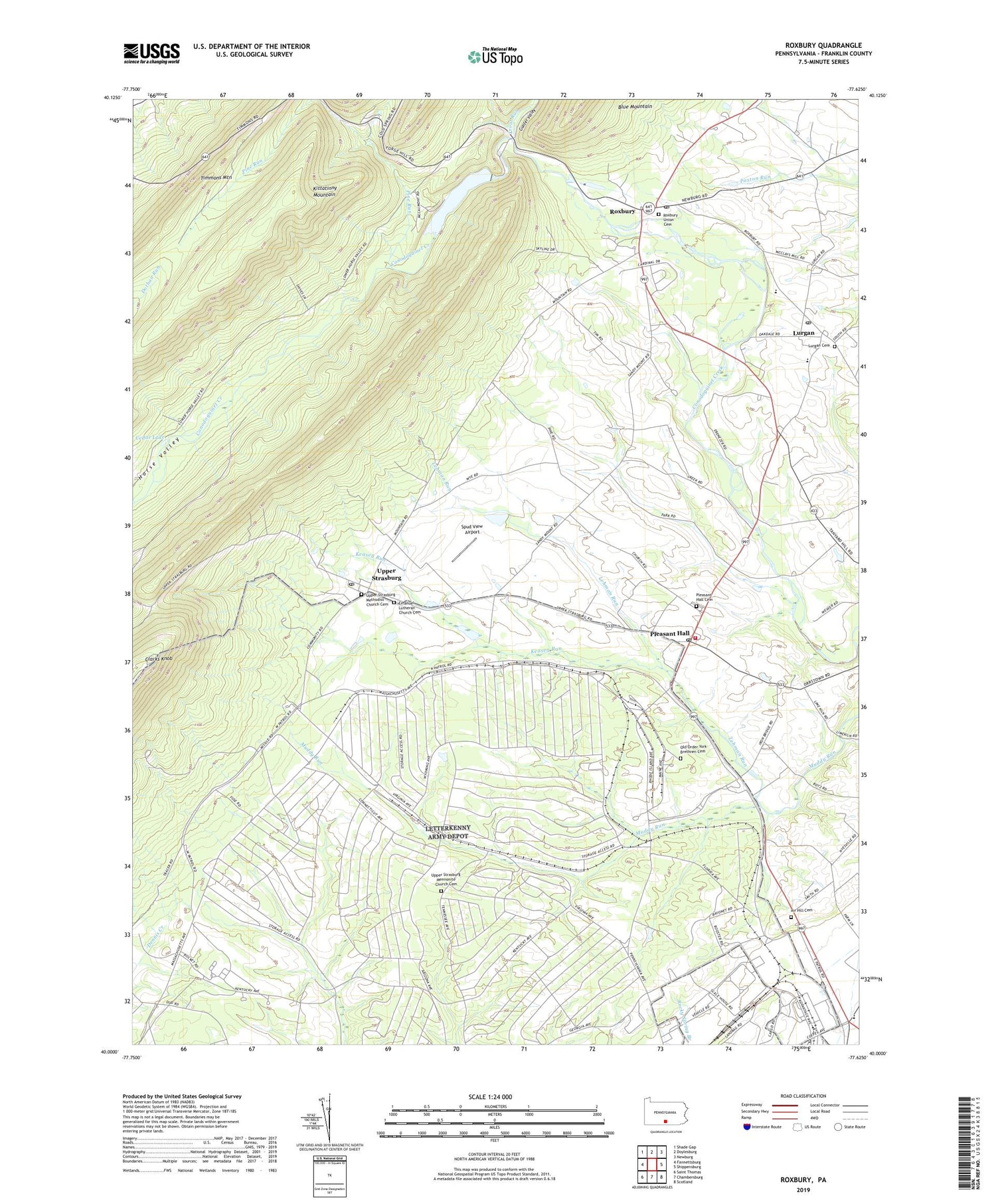 Roxbury Pennsylvania US Topo Map Image