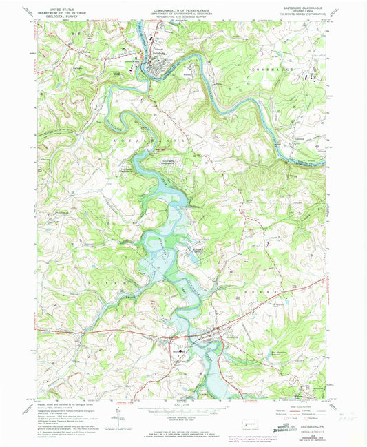 Classic USGS Saltsburg Pennsylvania 7.5'x7.5' Topo Map Image
