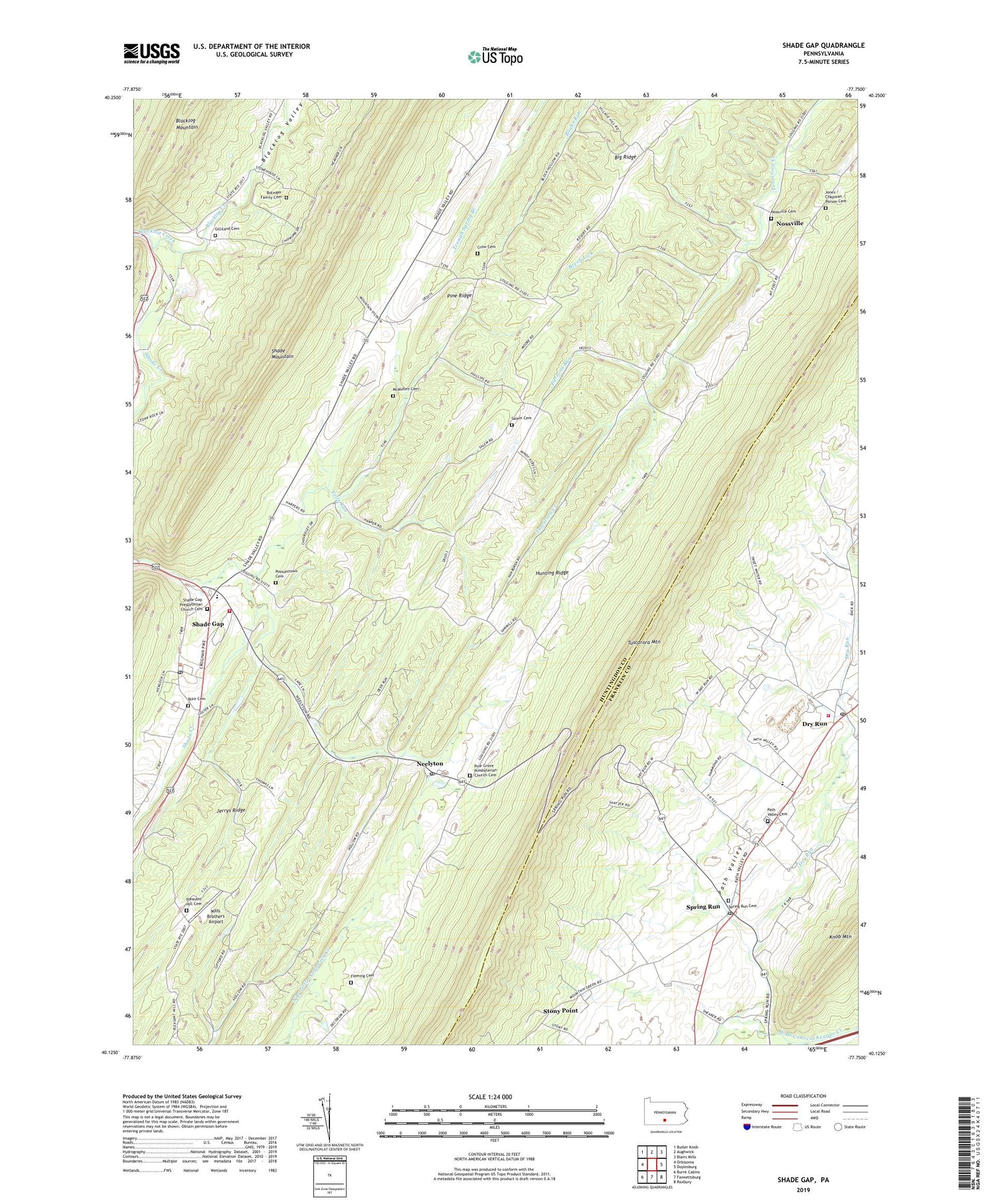 Shade Gap Pennsylvania US Topo Map Image
