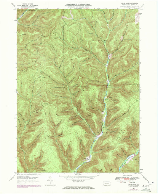 USGS Classic Short Run Pennsylvania 7.5'x7.5' Topo Map Image