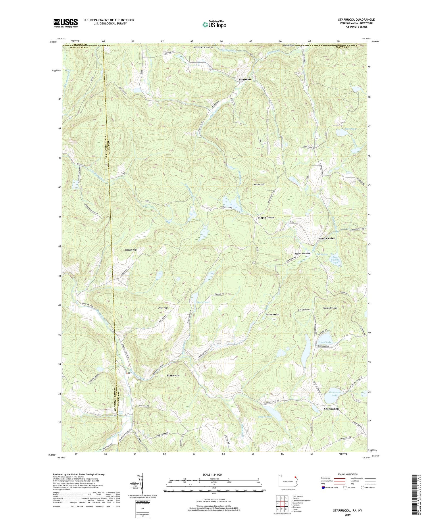 Starrucca Pennsylvania US Topo Map Image