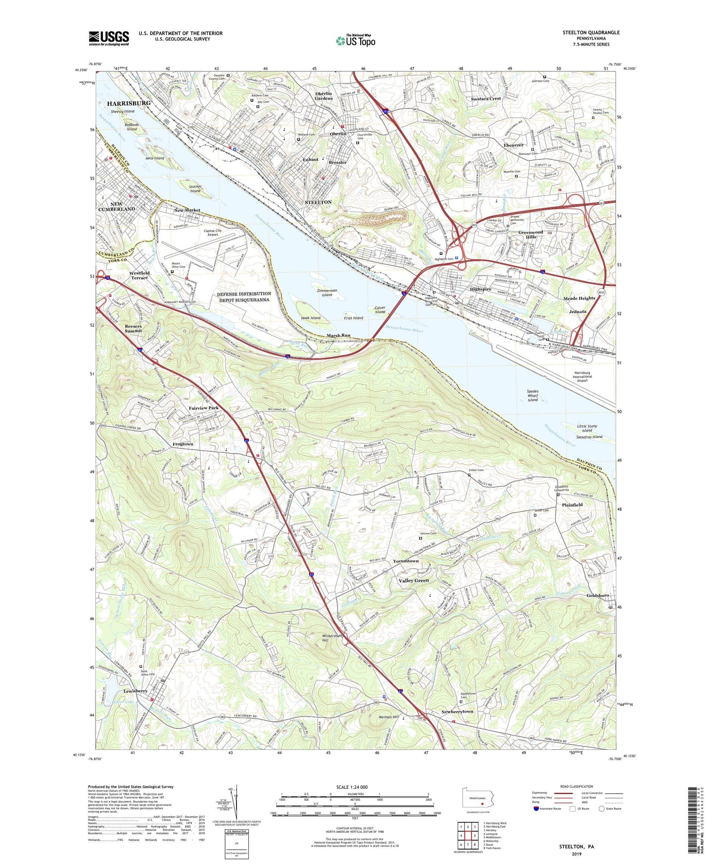Steelton Pennsylvania US Topo Map Image