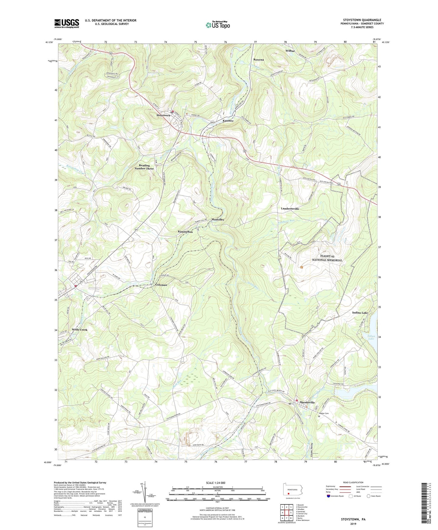 Stoystown Pennsylvania US Topo Map Image