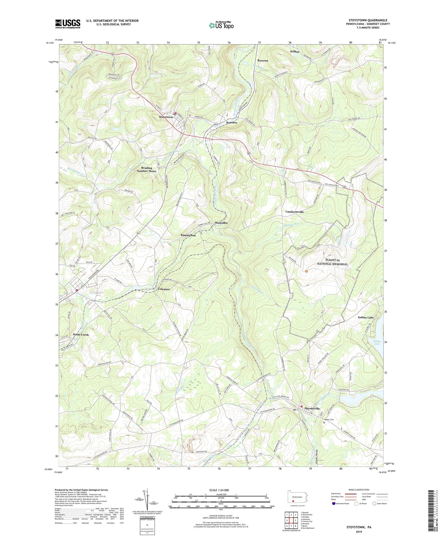 Stoystown Pennsylvania US Topo Map Image