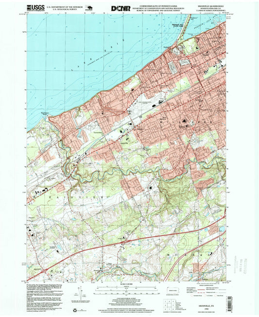 Classic USGS Swanville Pennsylvania 7.5'x7.5' Topo Map Image