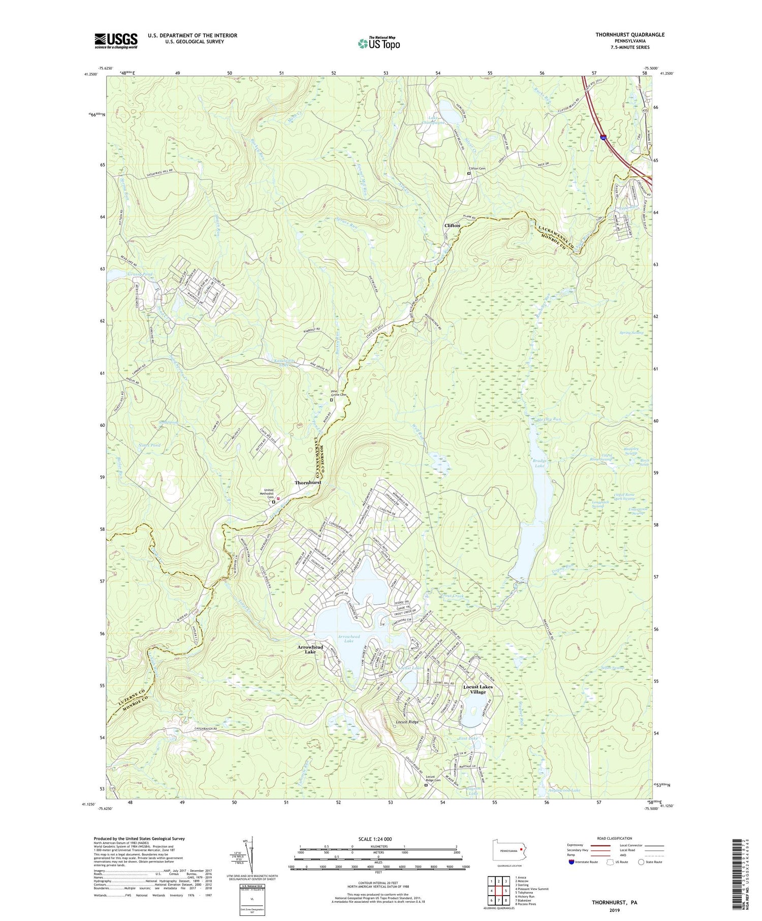Thornhurst Pennsylvania US Topo Map Image