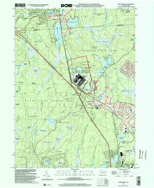 Classic USGS Tobyhanna Pennsylvania 7.5'x7.5' Topo Map Image
