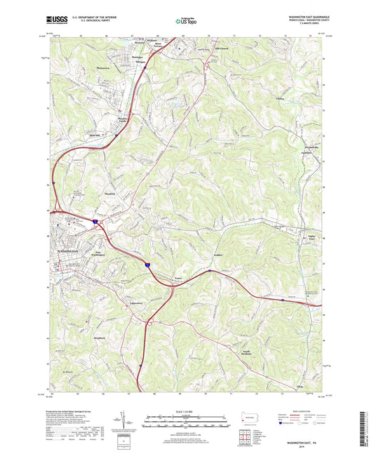 Washington East Pennsylvania US Topo Map Image