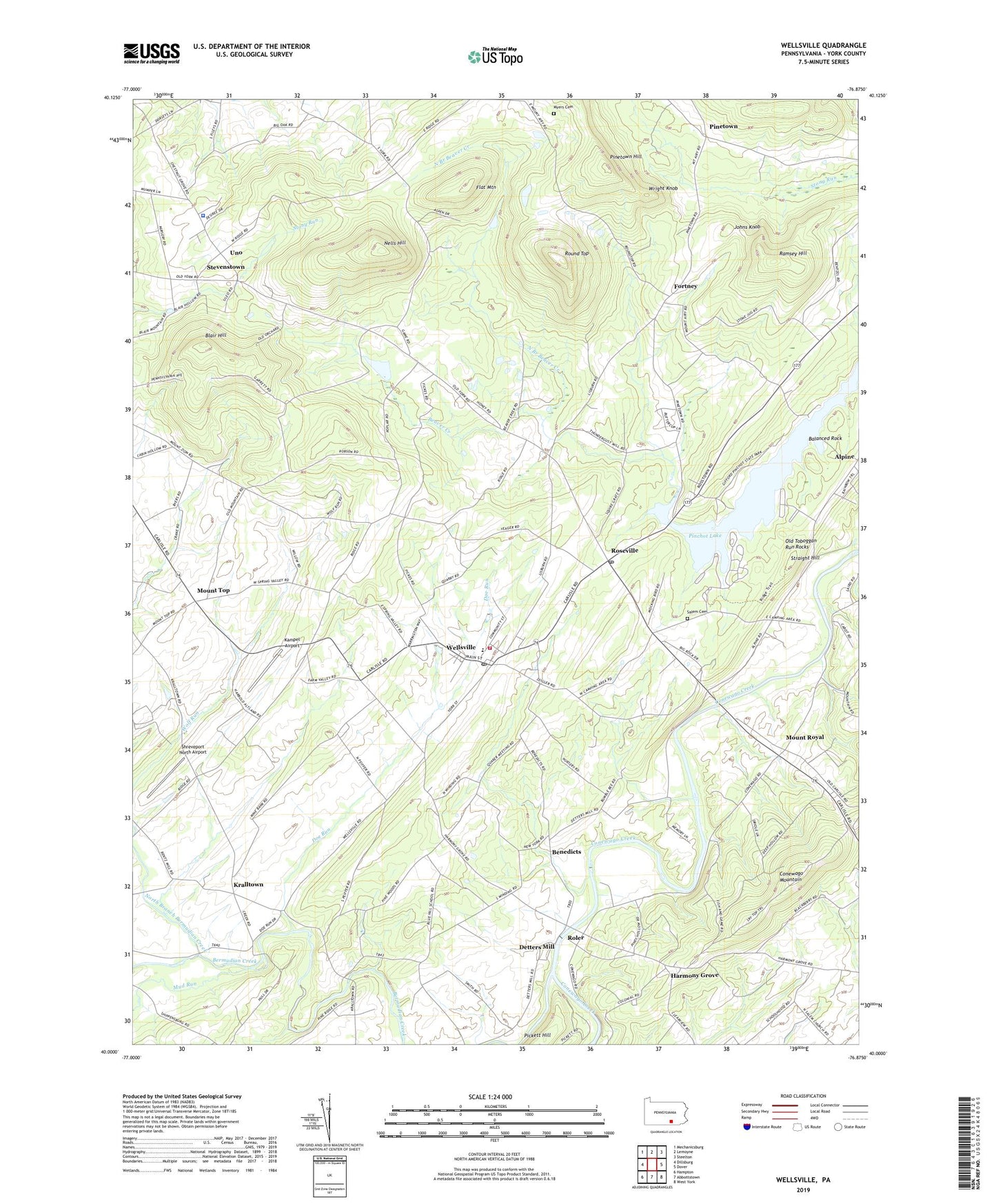 Wellsville Pennsylvania US Topo Map Image