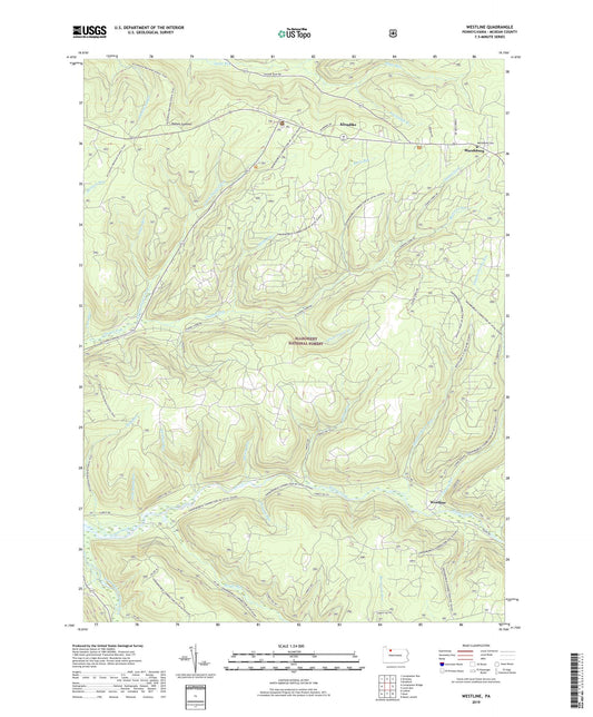 Westline Pennsylvania US Topo Map Image
