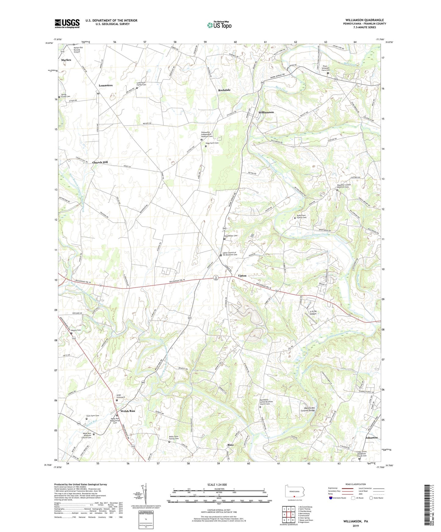 Williamson Pennsylvania US Topo Map Image