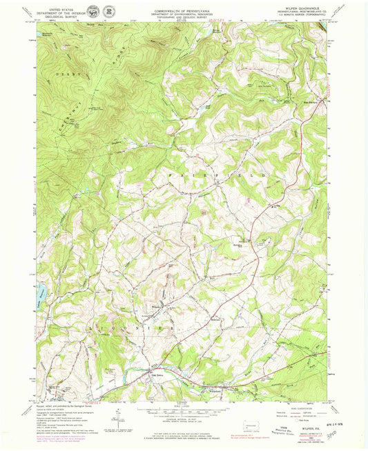 Classic USGS Wilpen Pennsylvania 7.5'x7.5' Topo Map Image