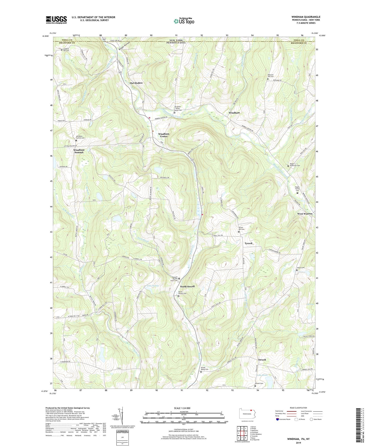 Windham Pennsylvania US Topo Map Image