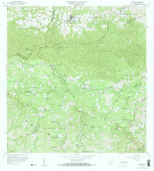 Classic USGS Florida Puerto Rico 7.5'x7.5' Topo Map Image