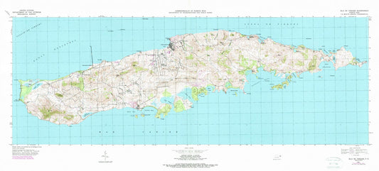 Classic USGS Isla De Vieques Puerto Rico 7.5'x7.5' Topo Map Image