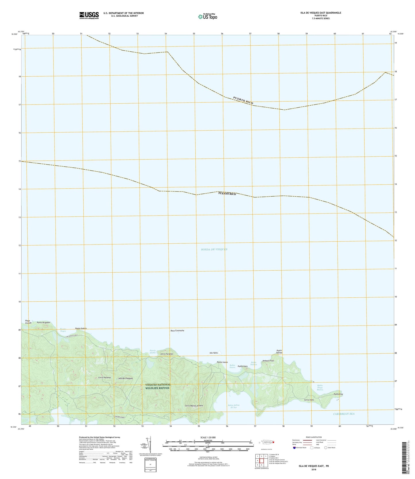 Isla De Vieques East Puerto Rico US Topo Map Image