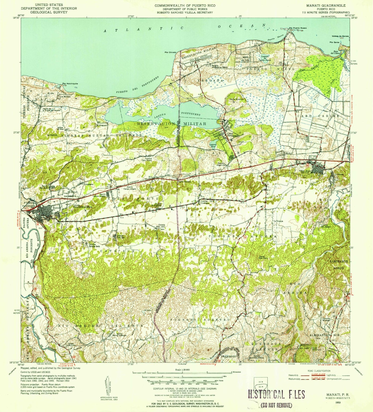 Classic USGS Manati Puerto Rico 7.5'x7.5' Topo Map Image