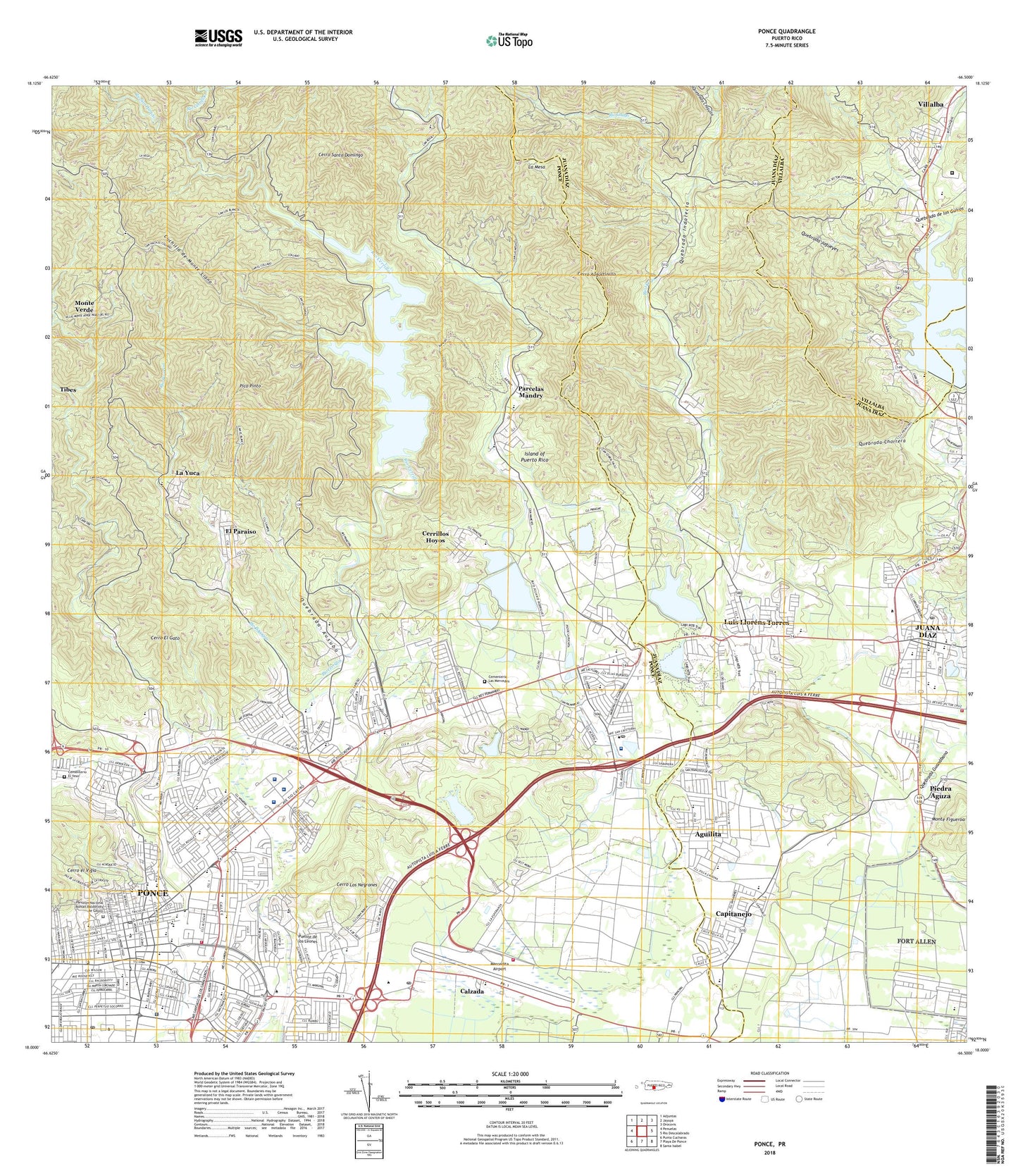 Ponce Puerto Rico US Topo Map Image