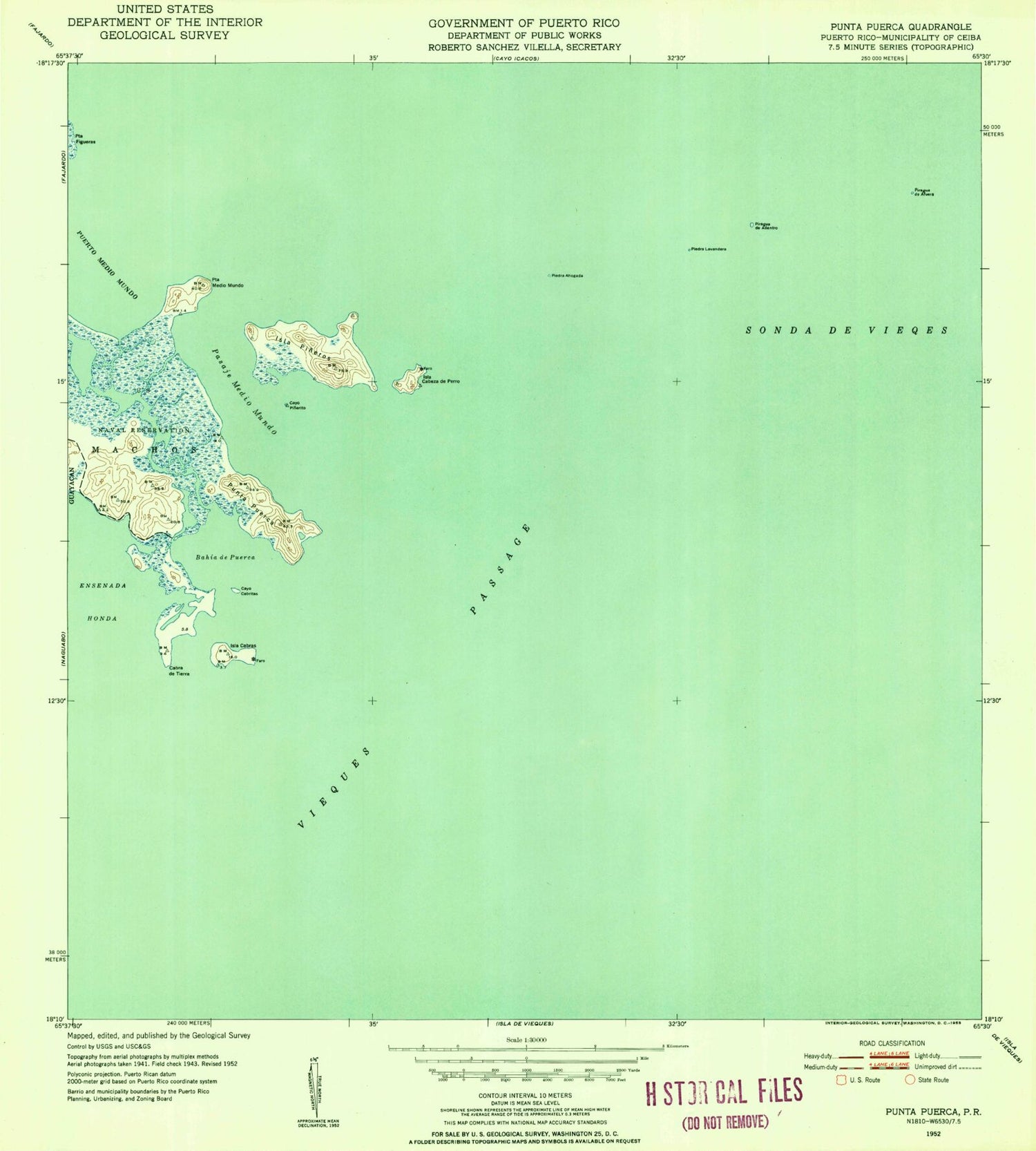 Classic USGS Punta Puerca Puerto Rico 7.5'x7.5' Topo Map Image