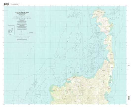 Classic USGS Babeldaob North Republic of Palau 7.5'x7.5' Topo Map Image