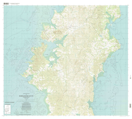 Classic USGS Babeldaob South Republic of Palau 7.5'x7.5' Topo Map Image