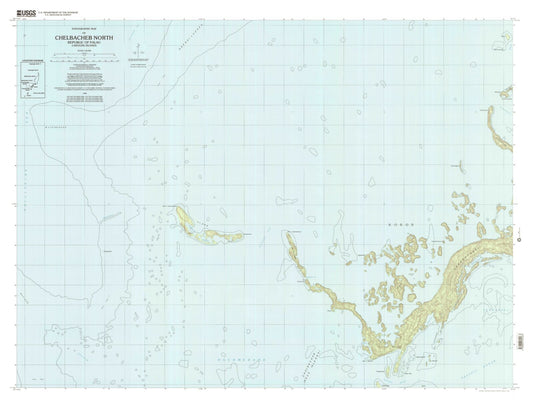 Classic USGS Chelbacheb (Rock Islands) North Republic of Palau 7.5'x7.5' Topo Map Image