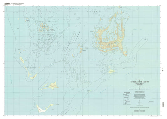 Classic USGS Chelbacheb (Rock Islands) South Republic of Palau 7.5'x7.5' Topo Map Image