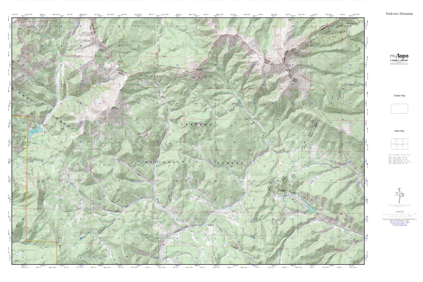 Parkview Mountain MyTopo Explorer Series Map Image