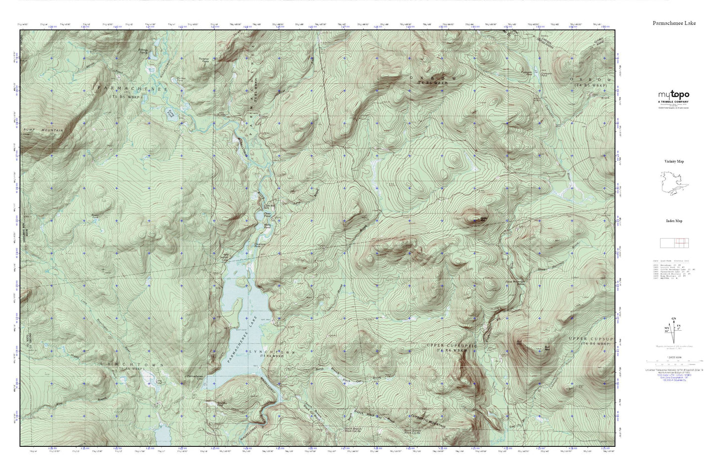 Parmachenee Lake MyTopo Explorer Series Map Image