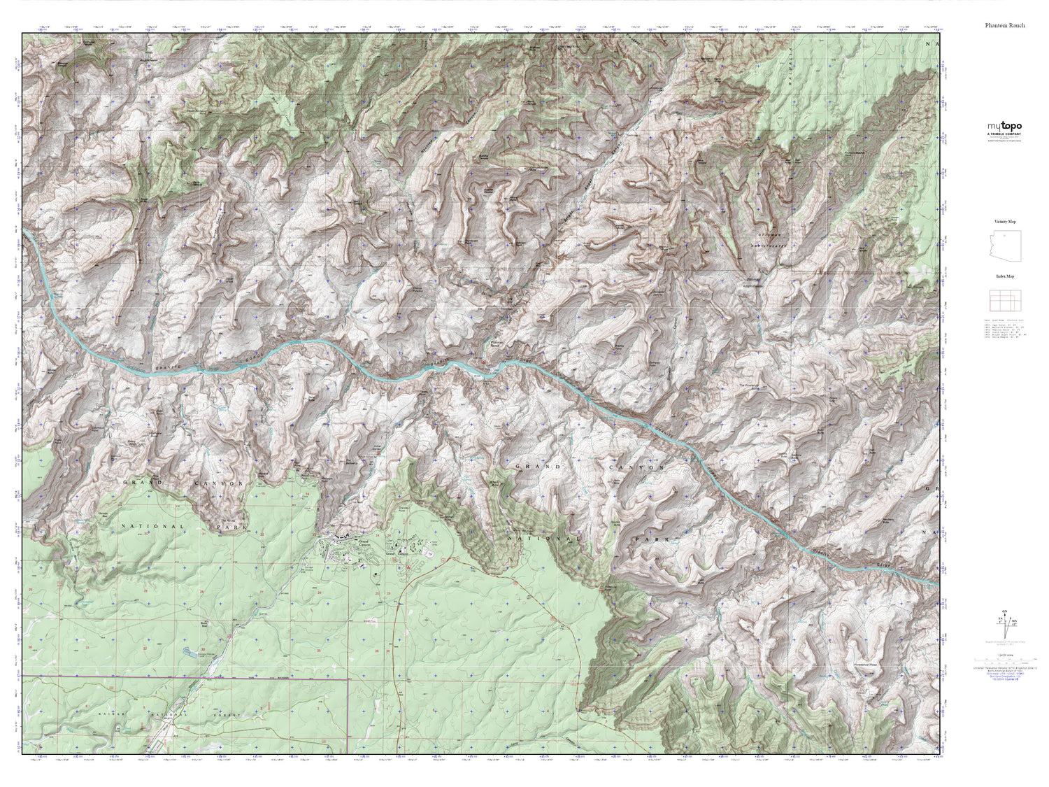 Phantom Ranch MyTopo Explorer Series Map Image