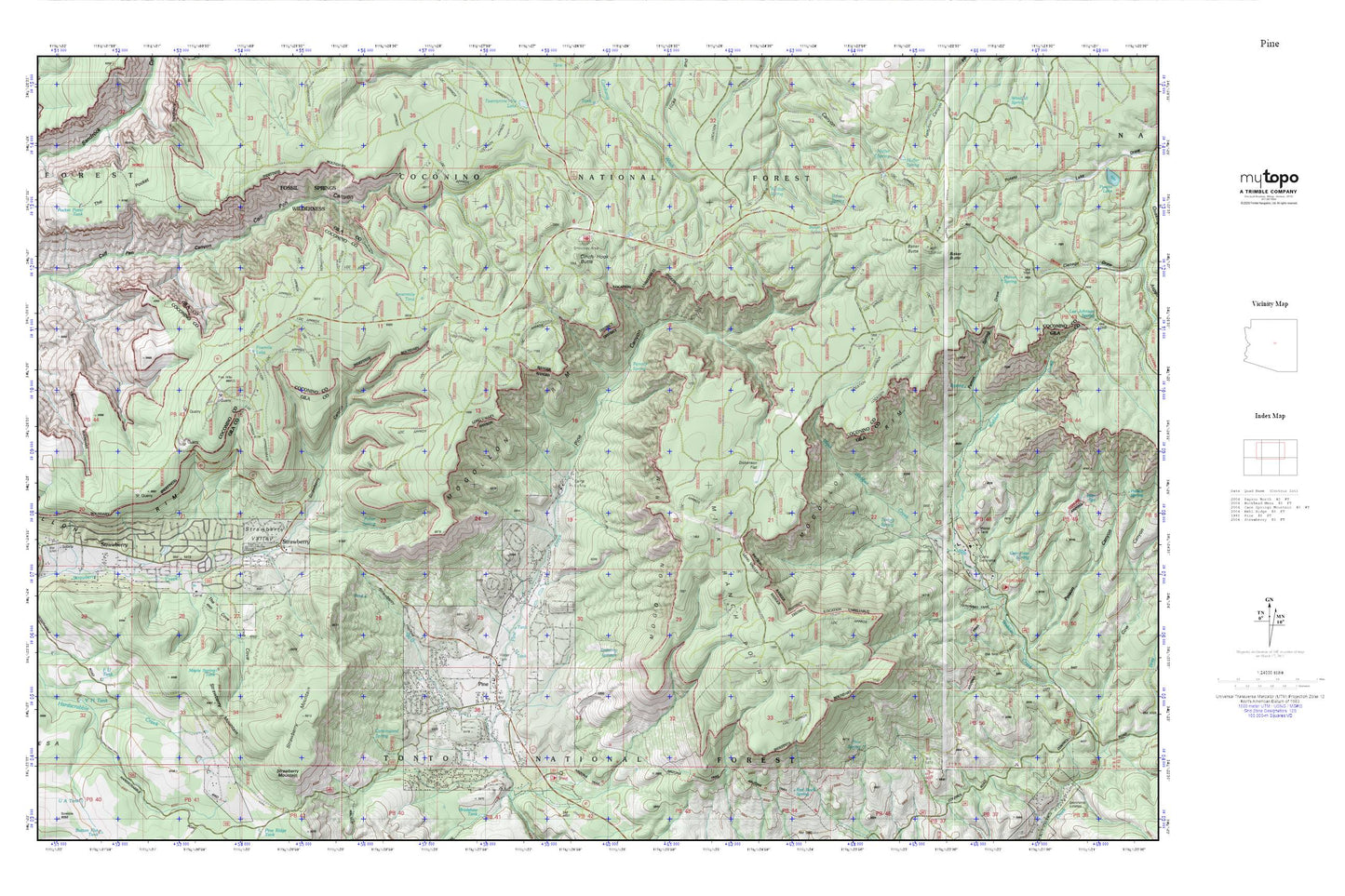 Pine MyTopo Explorer Series Map Image