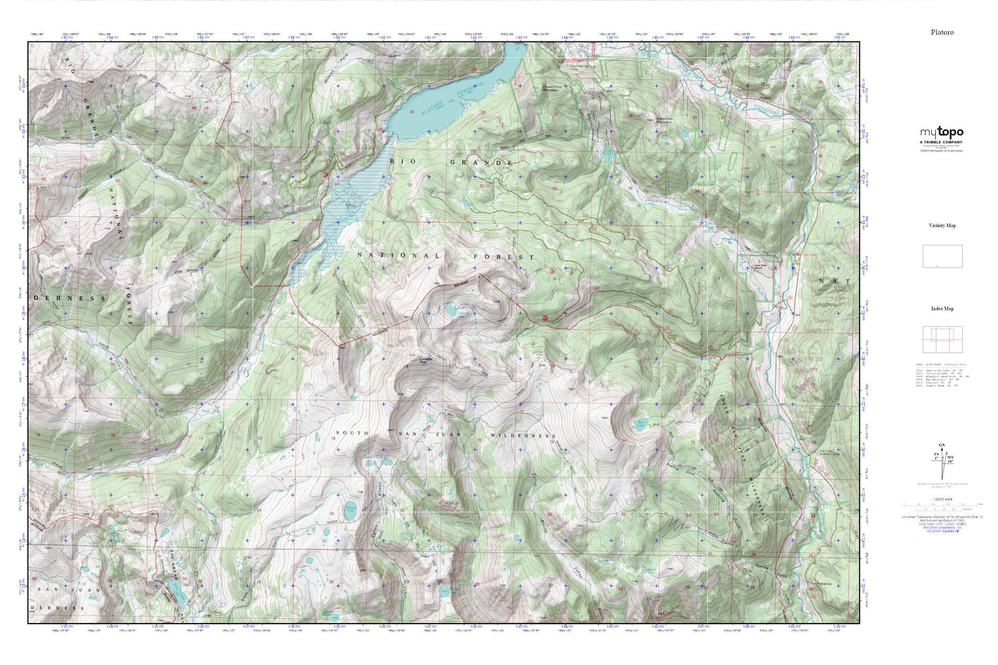 Platoro MyTopo Explorer Series Map Image