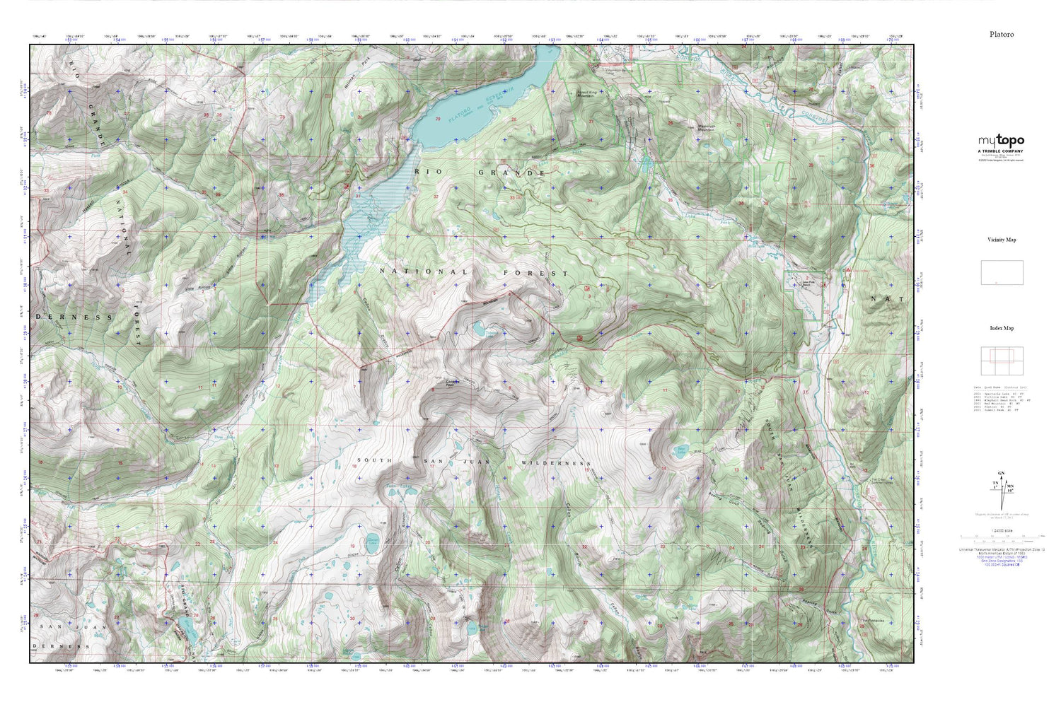 Platoro MyTopo Explorer Series Map Image