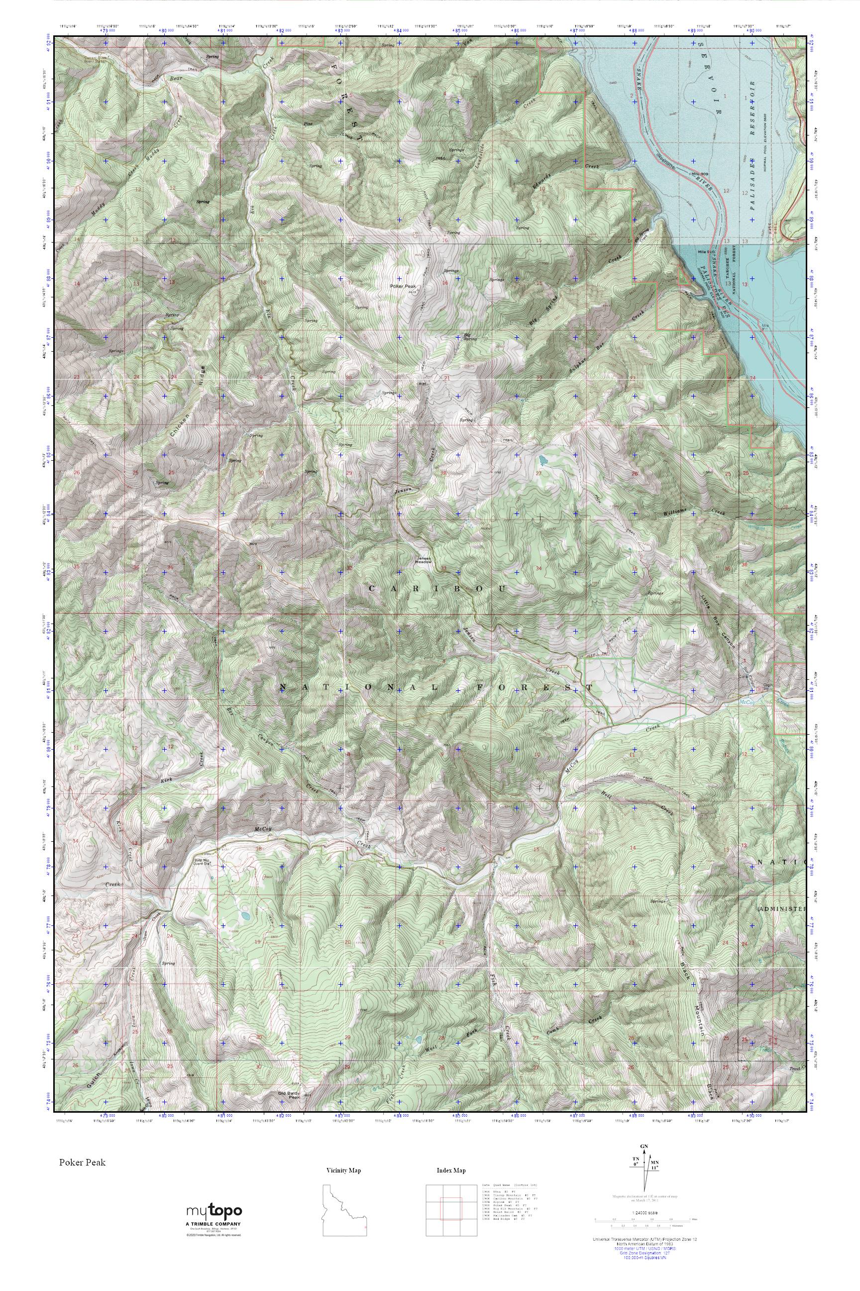 Poker Peak MyTopo Explorer Series Map – MyTopo Map Store