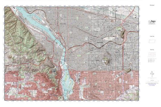 Portland MyTopo Explorer Series Map Image