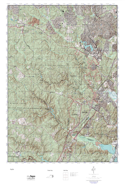 Prince William Forest Park MyTopo Explorer Series Map Image