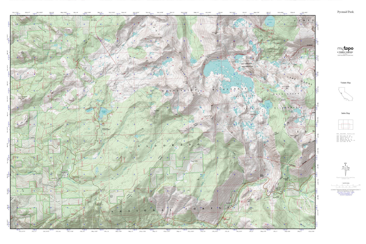 Pyramid Peak MyTopo Explorer Series Map Image